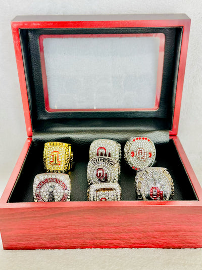 7 PCS Oklahoma Sooners NCAA Championship Ring Set W Box, US SHIP last 7 - EB Sports Champion's Cache