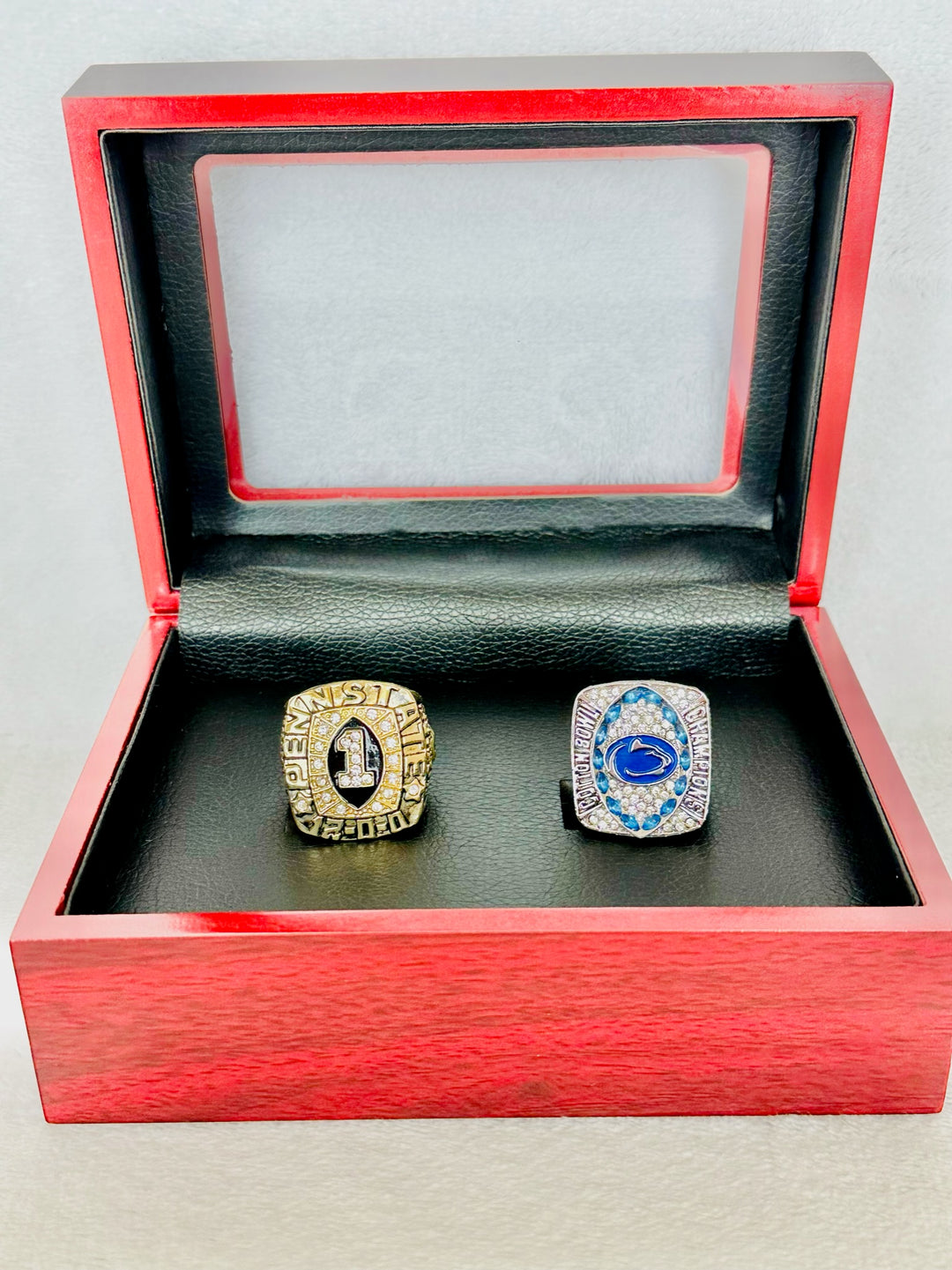 2 PCS Penn State Championship Ring Set, W box - EB Sports Champion's Cache