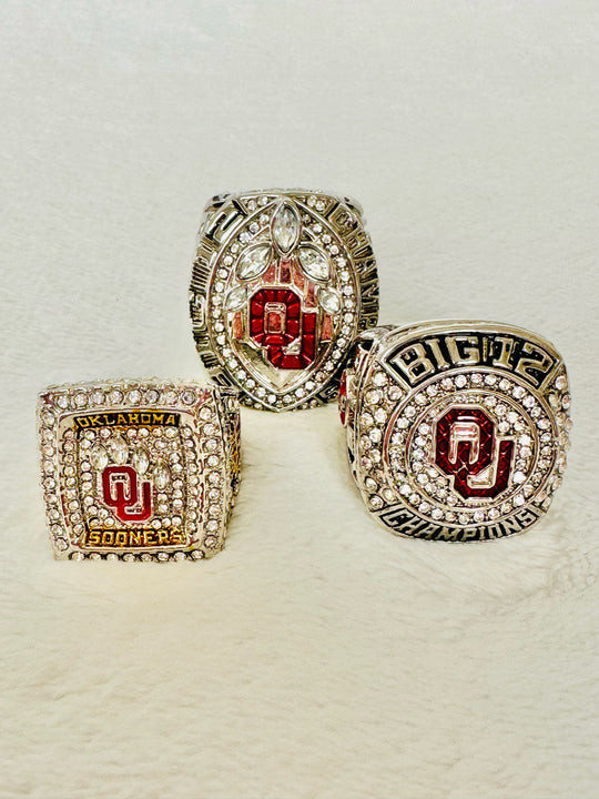 3 PCS Oklahoma Sooners Championship Ring Set - EB Sports Champion's Cache