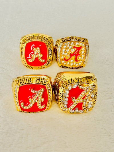 4 PCS Alabama Crimson Tide Championship Ring Set - EB Sports Champion's Cache