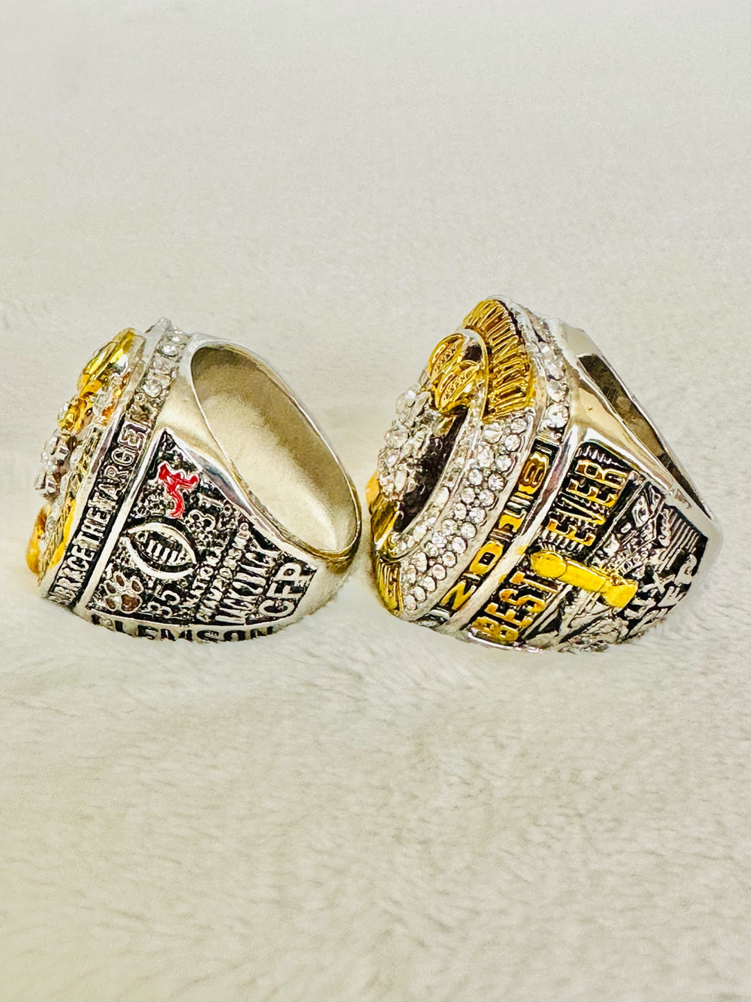 2 PCS Clemson Tigers Championship Ring Set - EB Sports Champion's Cache