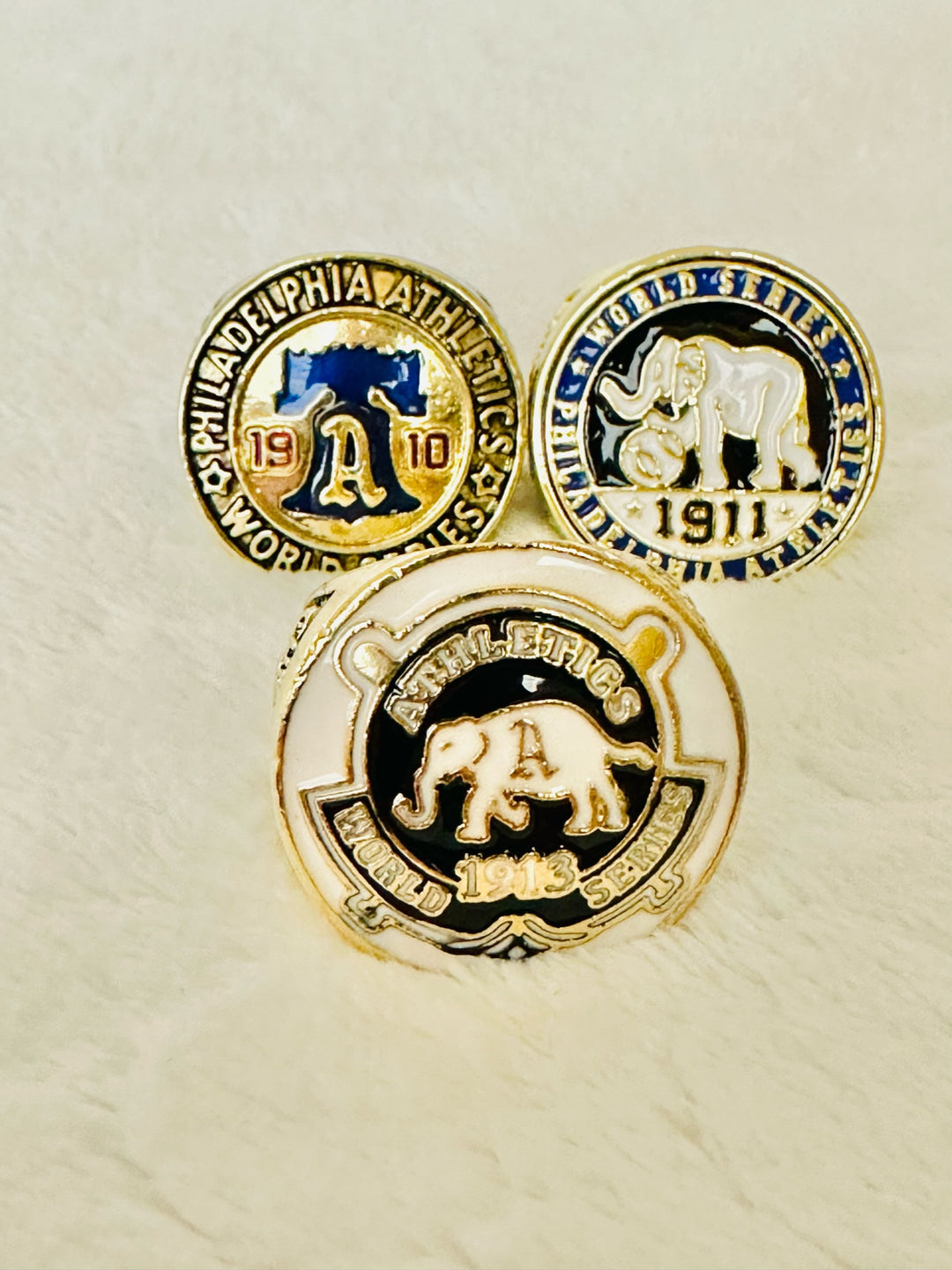 3 PCS Philadelphia Athletics World Series Championship Ring Set,  SHIP - EB Sports Champion's Cache