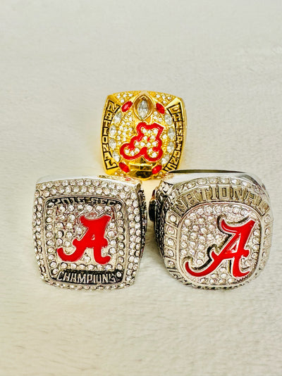 3 PCS Alabama Crimson Tide Championship Ring Set - EB Sports Champion's Cache