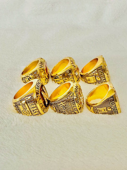 6 PCS Nebraska Cornhuskers 18k GP Brass Complete Championship Ring W Box, US SHIP - EB Sports Champion's Cache