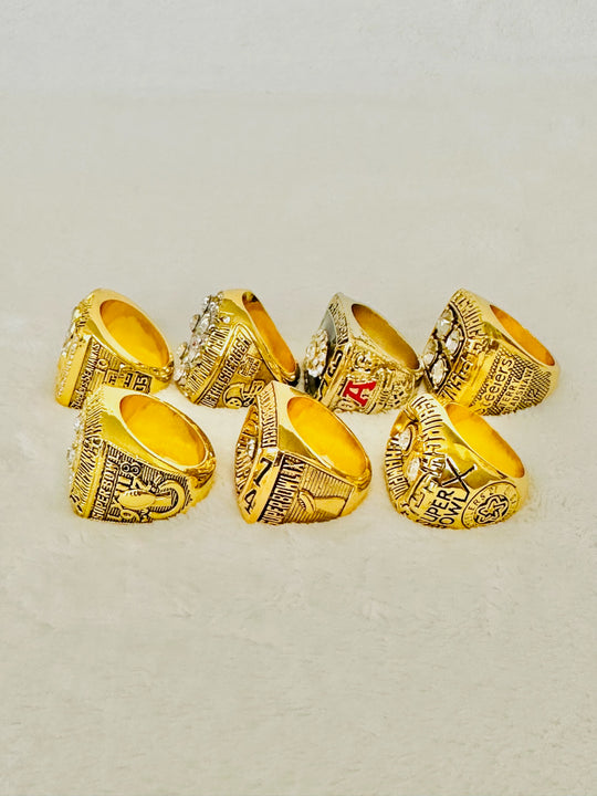 7 PCS Steelers Championship Ring set With box - EB Sports Champion's Cache