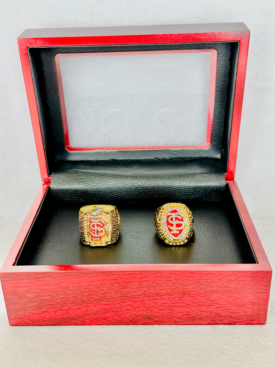 2 PCS Florida State Championship Ring Set With Box - EB Sports Champion's Cache