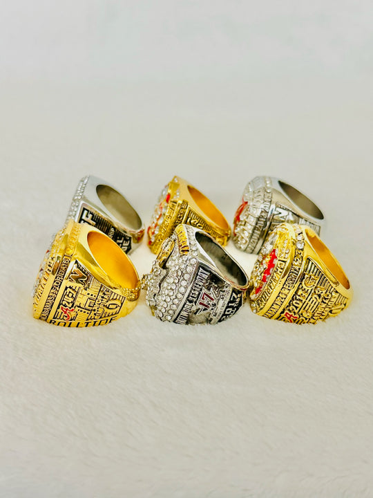 6 PCS Alabama Crimson Tide Championship Ring Set - EB Sports Champion's Cache