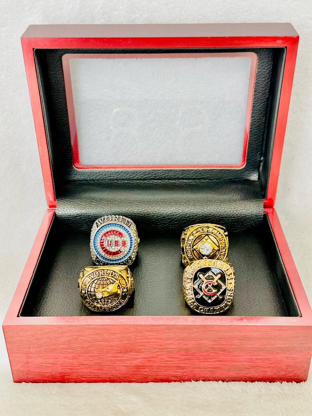 4 PCS Chicago cubs World Series rings with box, USA SHIP - EB Sports Champion's Cache