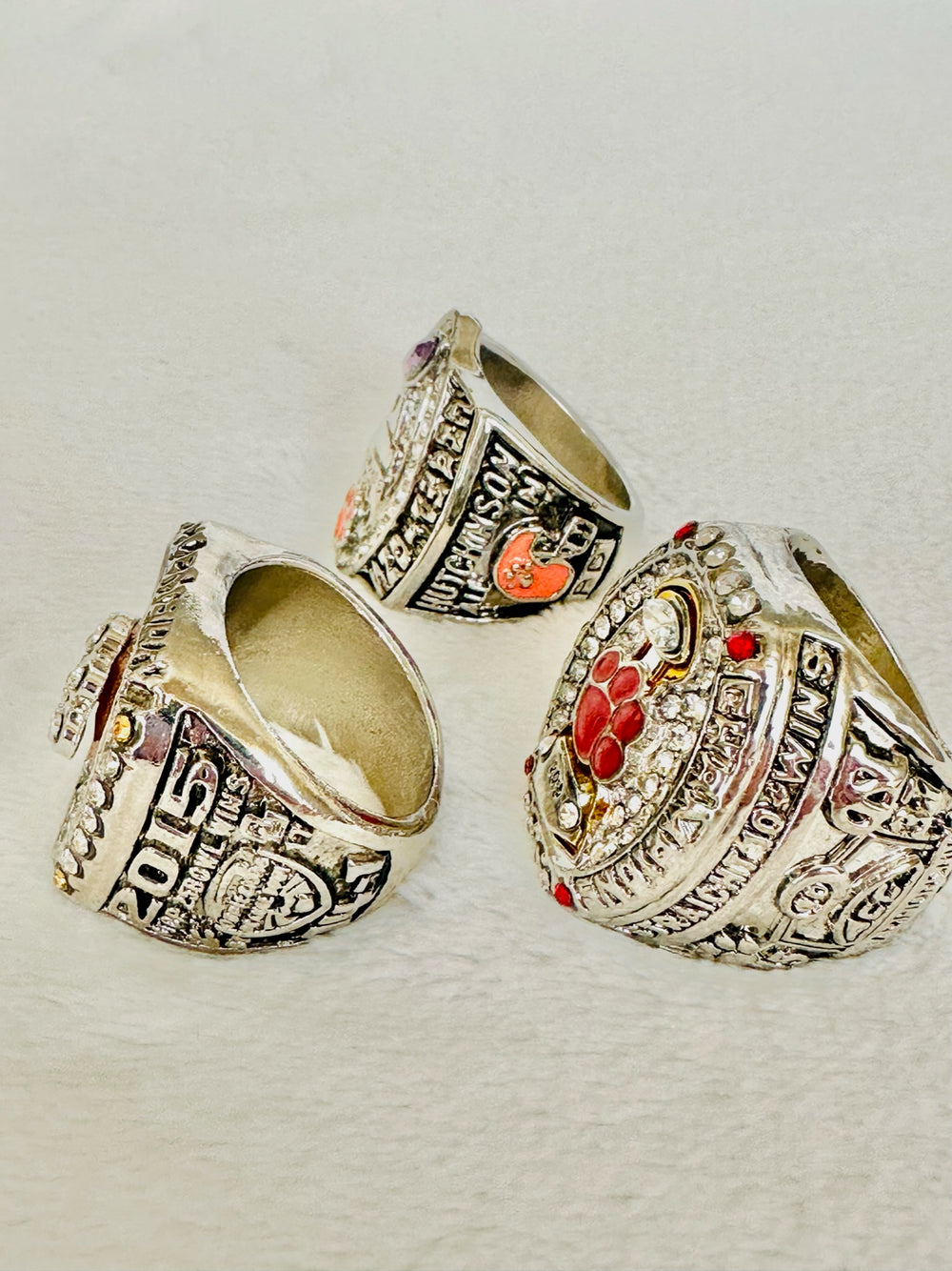 3 PCS Clemson Tigers Championship Ring Set - EB Sports Champion's Cache