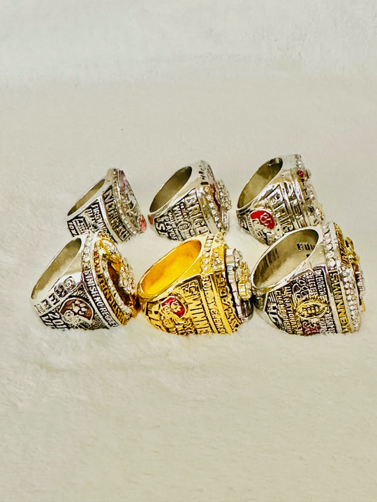 6 PCS Clemson Tigers Championship Ring Set, W box - EB Sports Champion's Cache