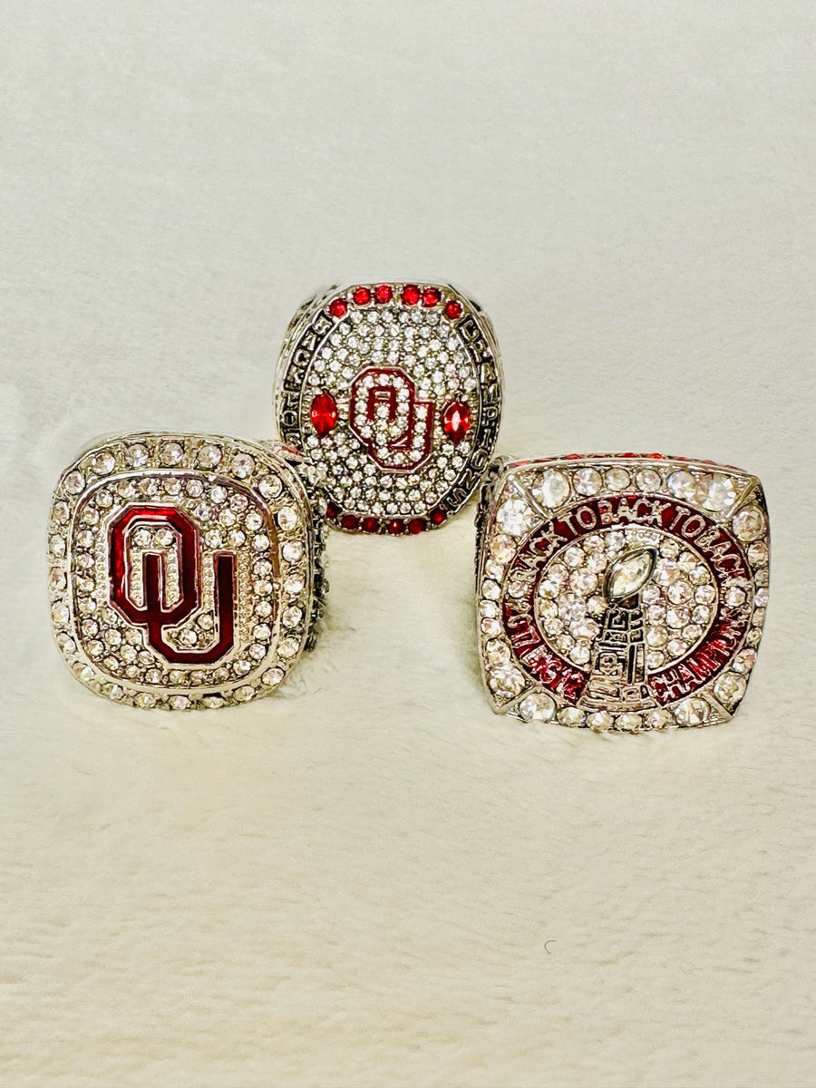 3 PCS Oklahoma Sooners Championship Ring Set | EB Sports Championship Rings