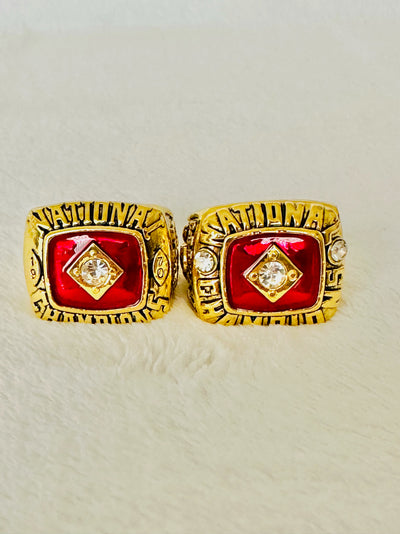 2 PCS 1970 and 1971 Nebraska Cornhuskers 18k GP Brass Championship Ring, US SHIP - EB Sports Champion's Cache