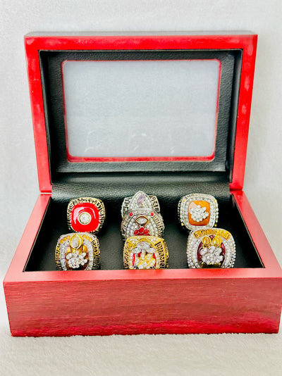 7 PCS Clemson Tigers Championship Ring Set, W box - EB Sports Champion's Cache