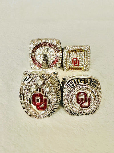 4 PCS Oklahoma Sooners Championship Ring Set - EB Sports Champion's Cache