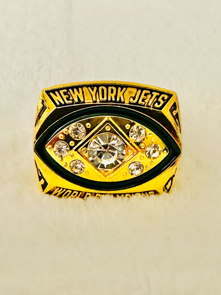 New York Jets 1968 Super Bowl Championship Ring + Trophy, Namath, US S – EB  Sports Champion's Cache