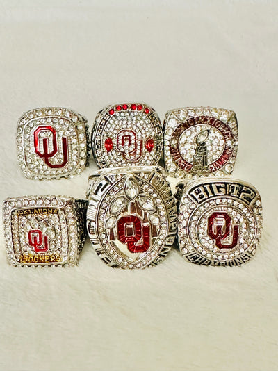 6 PCS Oklahoma Sooners NCAA Championship Ring Set, US SHIP last 7 - EB Sports Champion's Cache