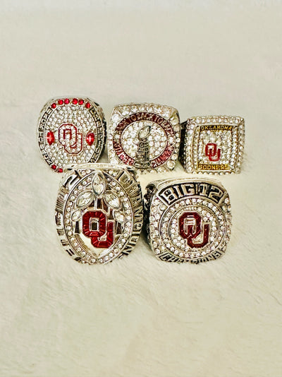 5 PCS Oklahoma Sooners Championship Ring Set - EB Sports Champion's Cache