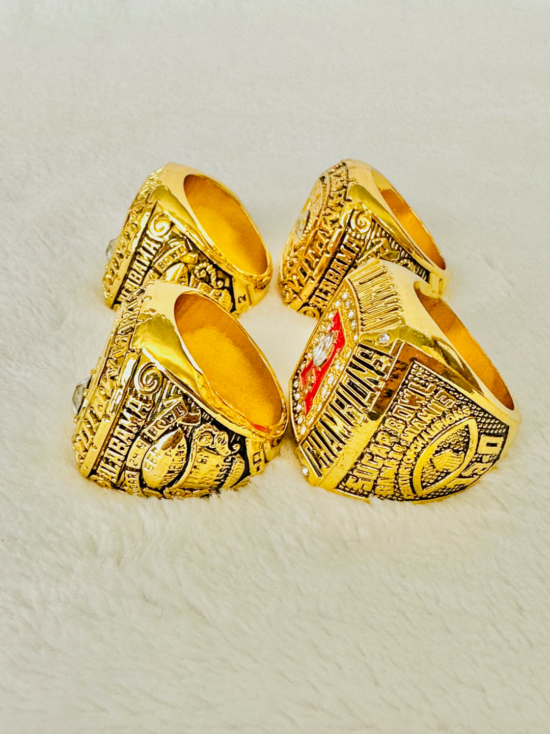 4 PCS Alabama Crimson Tide Championship Ring Set - EB Sports Champion's Cache