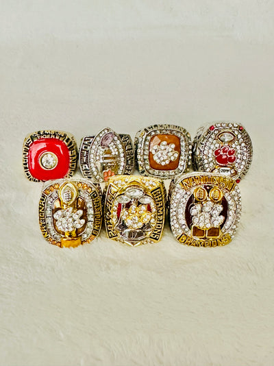 7 PCS Clemson Tigers Championship Ring Set - EB Sports Champion's Cache