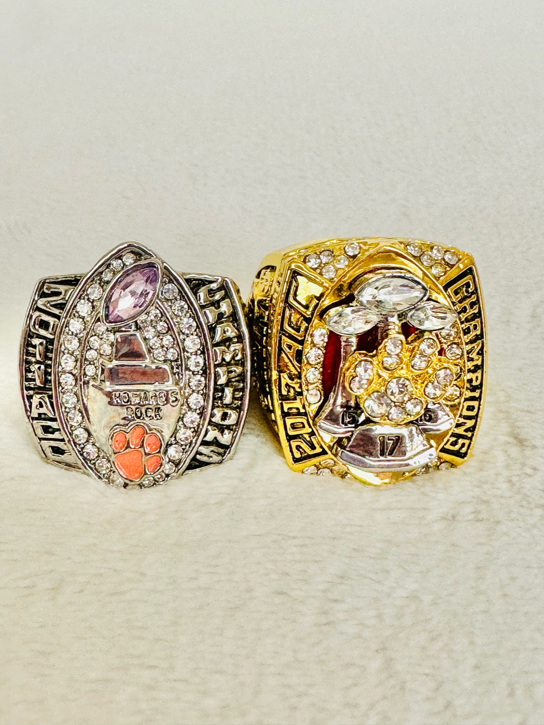 2 PCS Clemson Tigers Championship Ring Set - EB Sports Champion's Cache