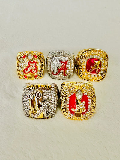 5 PCS Alabama Crimson Tide Championship Ring Set - EB Sports Champion's Cache