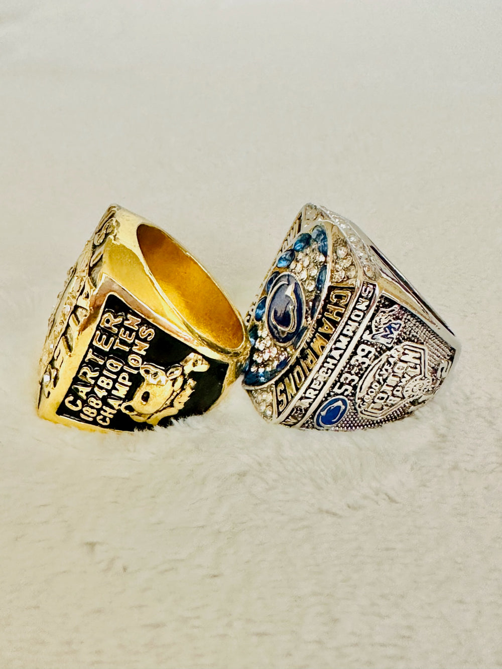 2 PCS Penn State Championship Ring Set, W box - EB Sports Champion's Cache