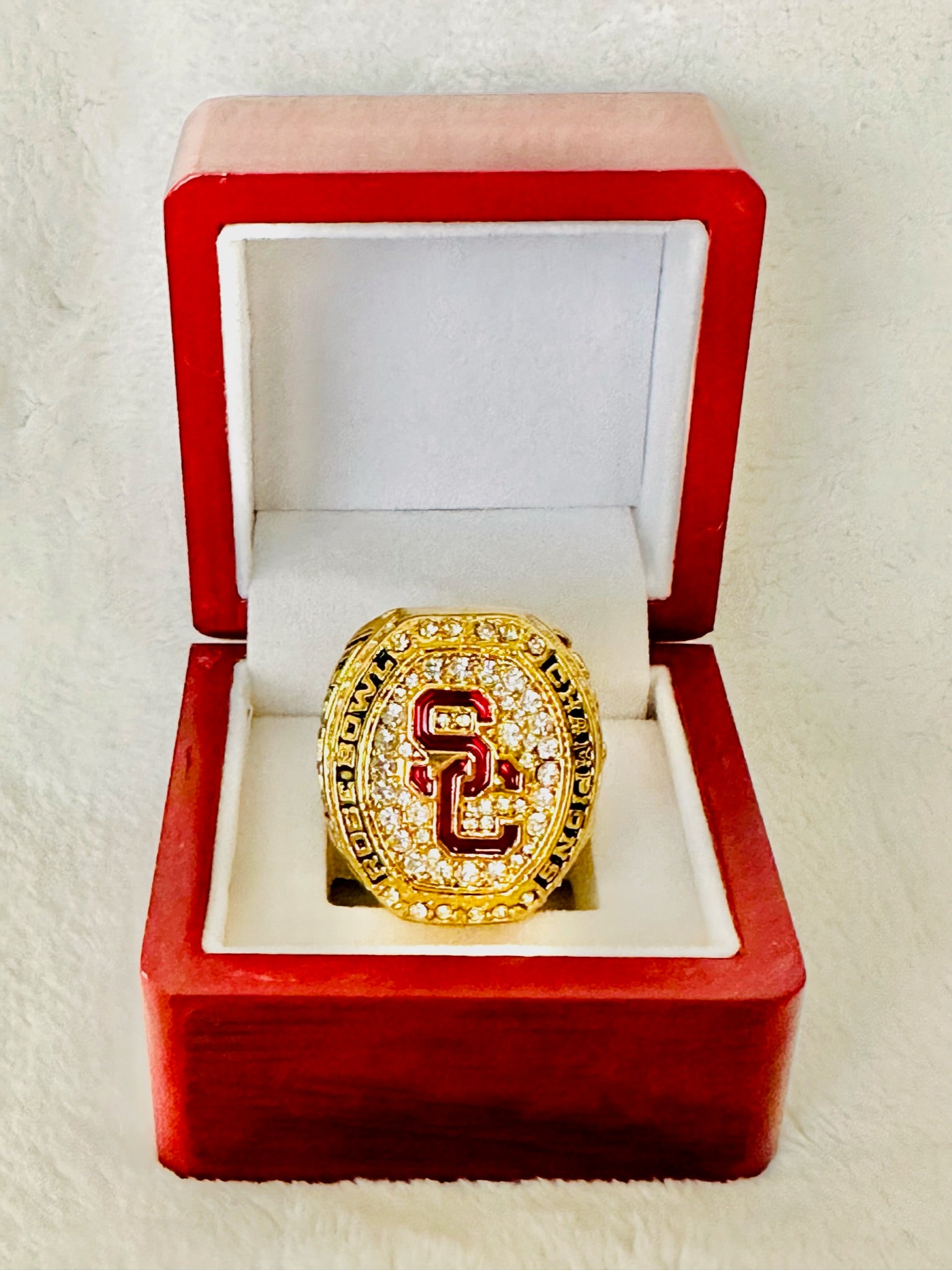 2017 USC Trojans Championship Ring With Box | EB Sports Championship Rings