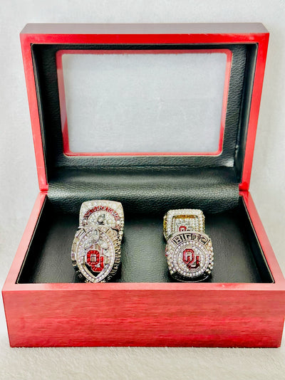 4 PCS Oklahoma Sooners Championship Ring Set W Box - EB Sports Champion's Cache