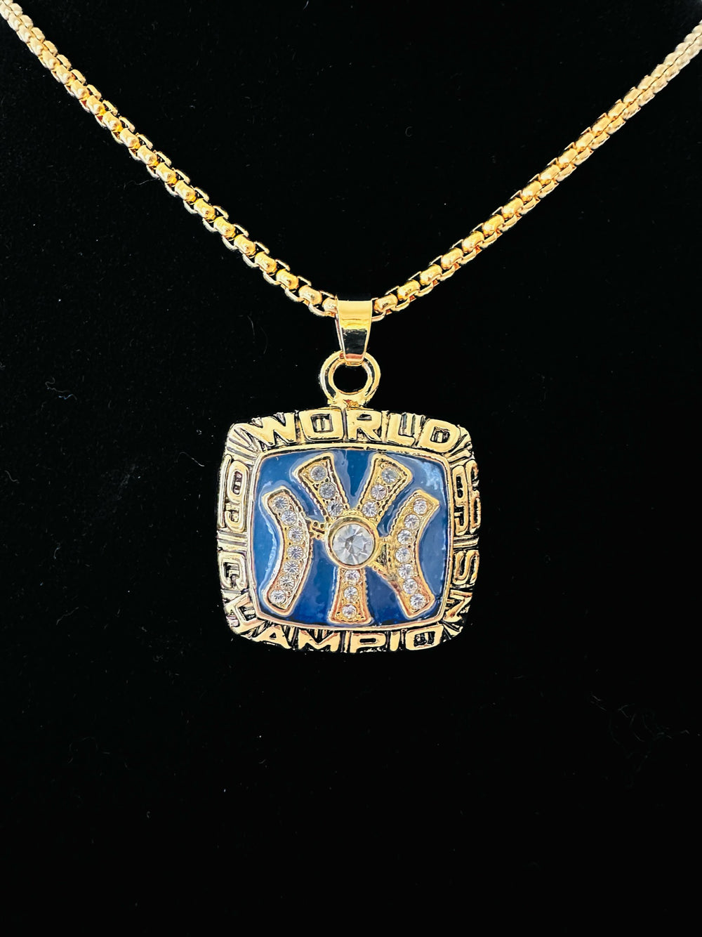 1996 NEW YORK Yankees World Series Championship Pendant Necklace,  SHIP - EB Sports Champion's Cache