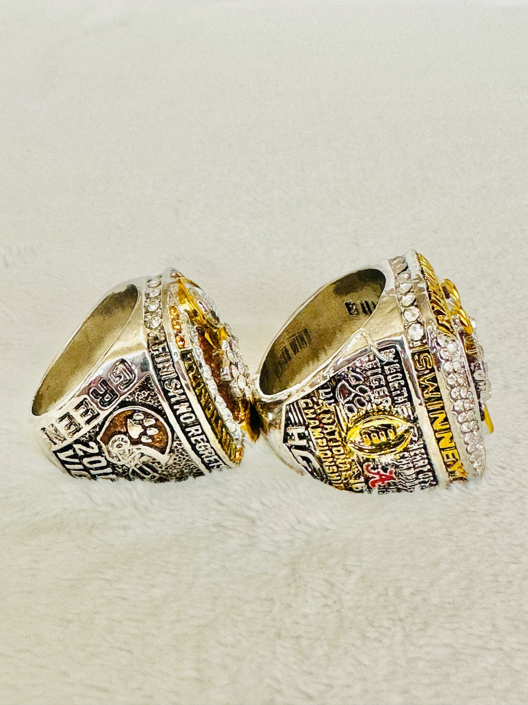 2 PCS Clemson Tigers Championship Ring Set - EB Sports Champion's Cache