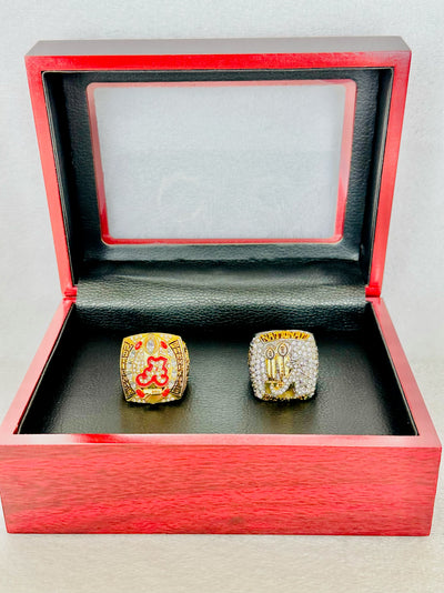 2 PCS Alabama Crimson Tide Championship Ring Set, W box - EB Sports Champion's Cache