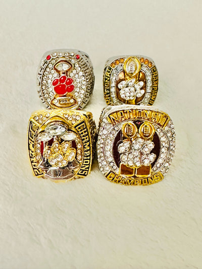 4 PCS Clemson Tigers Championship Ring Set - EB Sports Champion's Cache