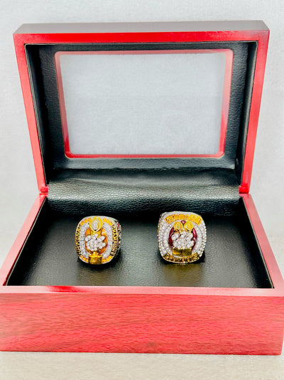 2 PCS Clemson Tigers Championship Ring Set with box - EB Sports Champion's Cache