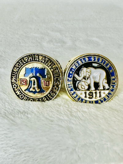 2 PCS 1910 AND 1911 Philadelphia Athletics World Series Championship Ring,  SHIP - EB Sports Champion's Cache