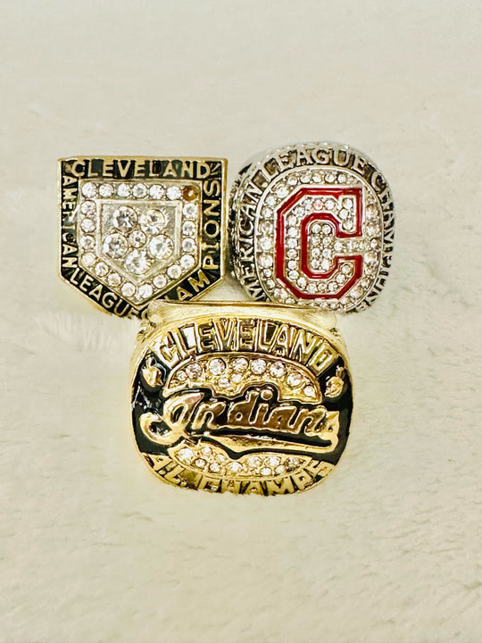 3 PCS Cleveland Indians NL Championship Rings with box - EB Sports Champion's Cache