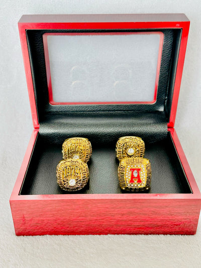 4 PCS Alabama Crimson Tide Championship Ring Set, W box - EB Sports Champion's Cache