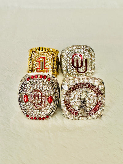 4 PCS Oklahoma Sooners Championship Ring Set - EB Sports Champion's Cache