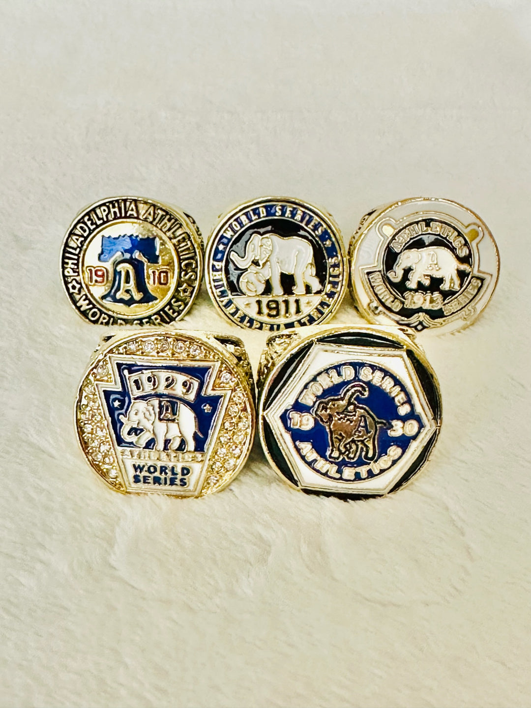 5 PCS Philadelphia Athletics World Series Championship Ring Set,  SHIP - EB Sports Champion's Cache