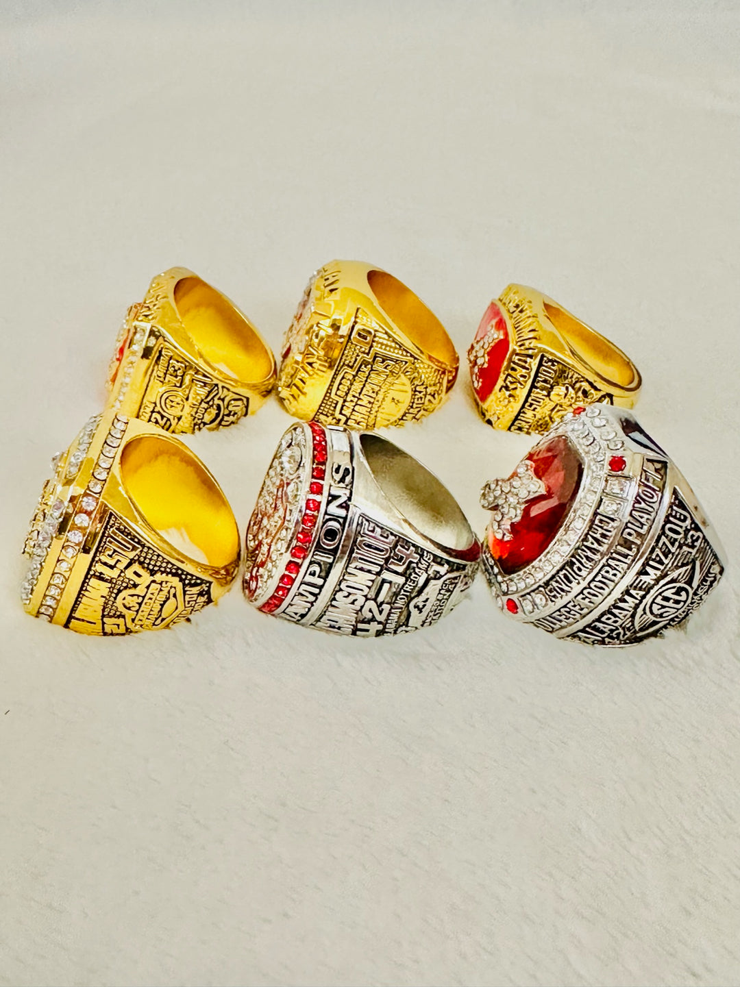 6 PCS Alabama Crimson Tide Championship Ring Set - EB Sports Champion's Cache