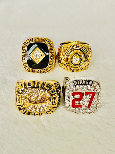 4 PCS Baltimore Orioles World Series Championship and Cal Ripken Ring Set,  SHIP - EB Sports Champion's Cache