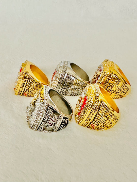 5 PCS Alabama Crimson Tide Championship Ring Set - EB Sports Champion's Cache