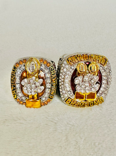 2 PCS Clemson Tigers Championship Ring Set - EB Sports Champion's Cache