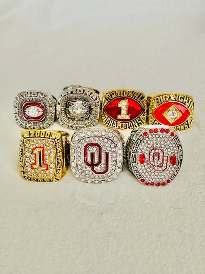 7 PCS Oklahoma Sooners NCAA Championship Ring Set, US SHIP - EB Sports Champion's Cache