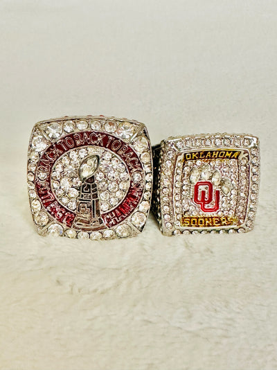 2 PCS Oklahoma Sooners Championship Ring Set 2017 2018 - EB Sports Champion's Cache