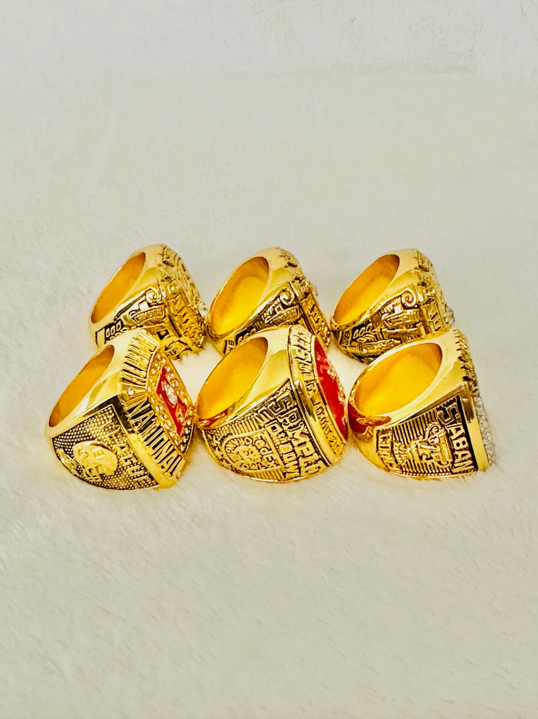 6 PCS Alabama Crimson Tide Championship Ring Set - EB Sports Champion's Cache