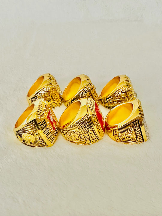 6 PCS Alabama Crimson Tide Championship Ring Set - EB Sports Champion's Cache