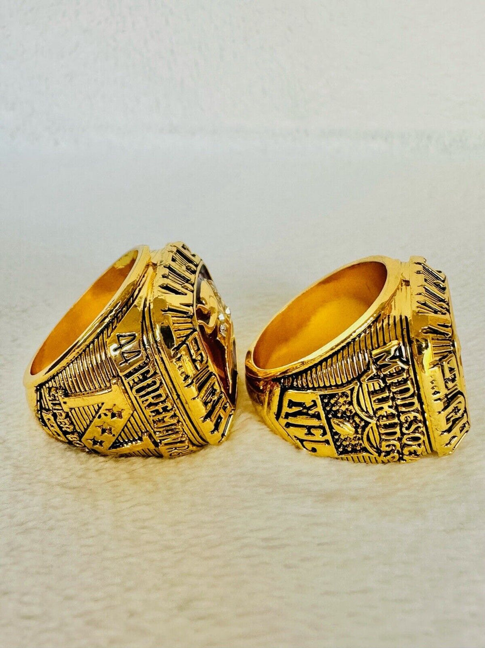 2 PCS Minnesota Vikings NFC Championship Ring SET US SHIP, 1973/74 Back To Back - EB Sports Champion's Cache