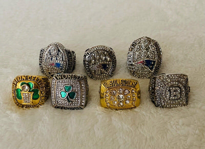 Boston Ultimate Collection Championship Ring SET, US Ship NFL/NBA/NHL - EB Sports Champion's Cache