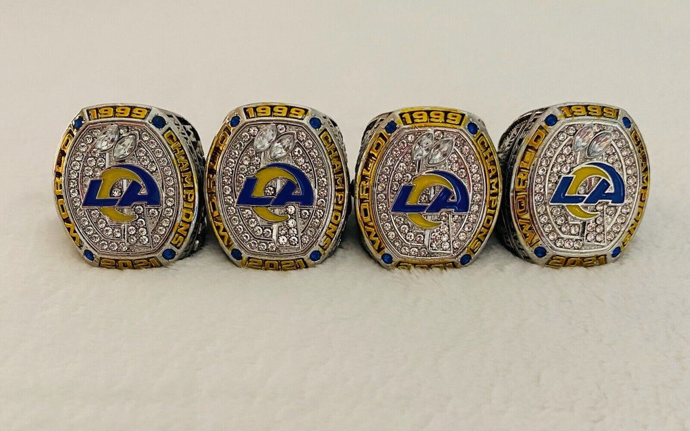 4 PCS 2021 LA Louis Rams Championship Ring SET W Case, US SHIP - EB Sports Champion's Cache