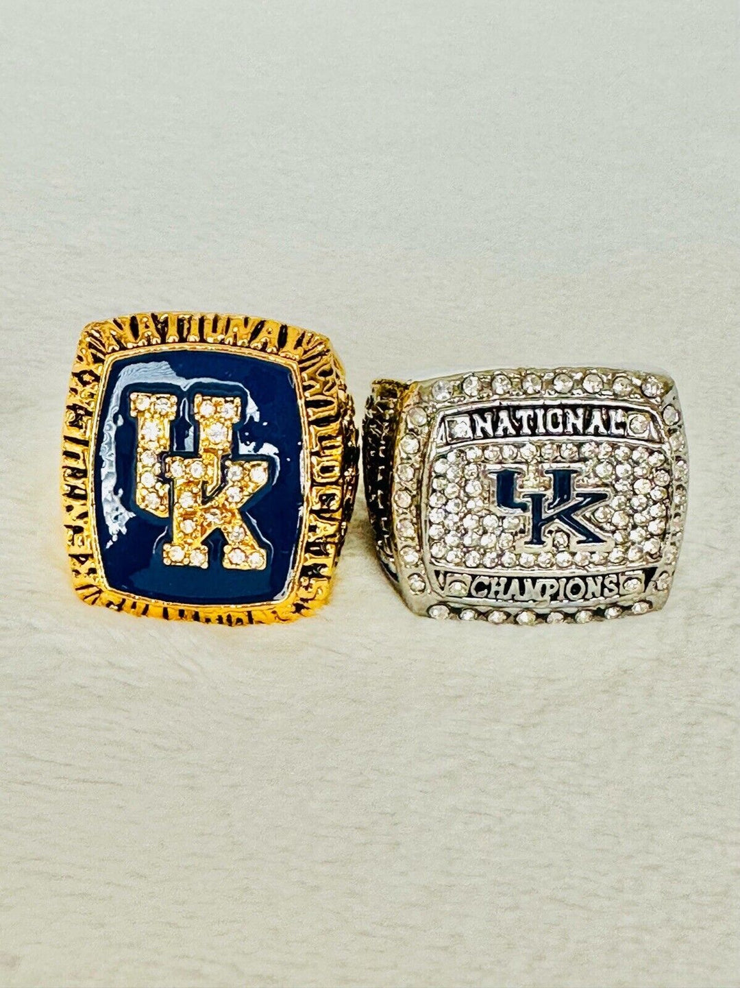 2 PCS Kentucky Wildcats 18k GP Brass Championship Ring, US SHIP 1998/2012 - EB Sports Champion's Cache